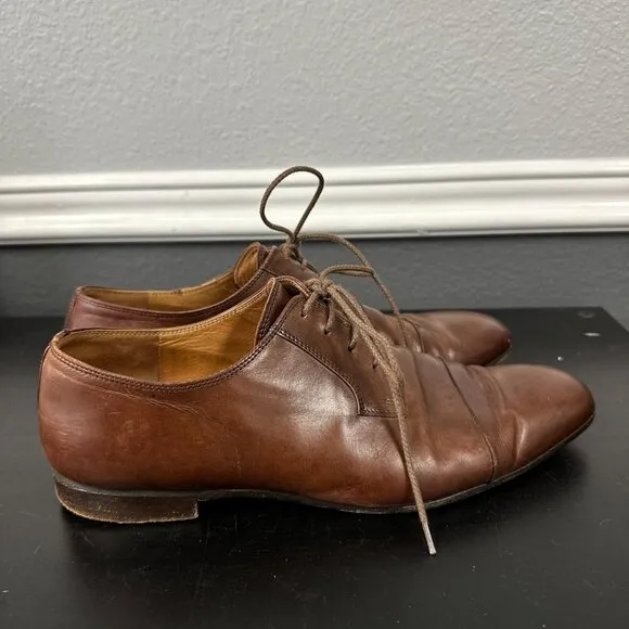 Dries Van Noten Brown Mens Leather Lace Up Oxford Dress Shoes Size 41.5 US 8.5