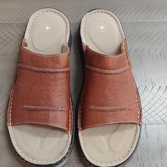 Dr. Martens 8B72 Brown Leather Slides Sandals Sz 13