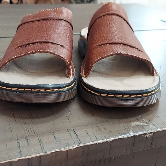 Dr. Martens 8B72 Brown Leather Slides Sandals Sz 13