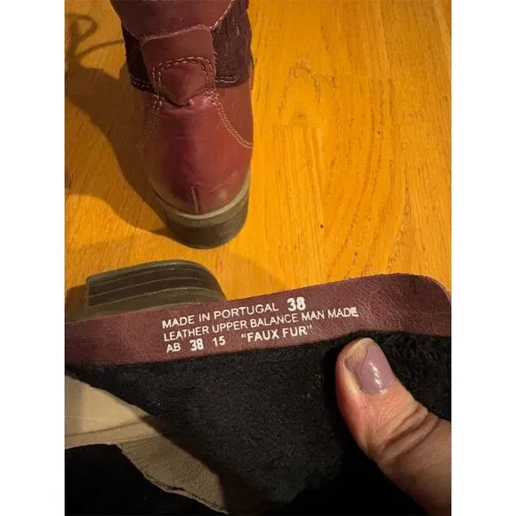 Dromedaris Kara Women's Dark Red Leather Boots Size 38 (US 7.5-8) Lace-Up