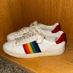DSQUARED2 White Sneakers with Rainbow Stripes