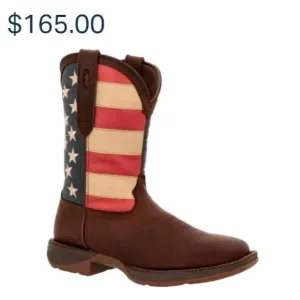 Durango Western Boots Size Y 4.5 M   Eu 36  American Flag  Square Toe Euc Kids
