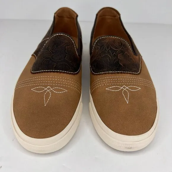 Durango Womens DRD0190 Brown Saddle Western Low Top Size 11M Slip-On Shoes