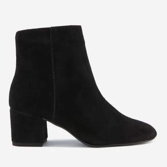 Dusano Romania Womens Black Nubuck Leather Zip Up Ankle Heels Boots US 9 EU 40