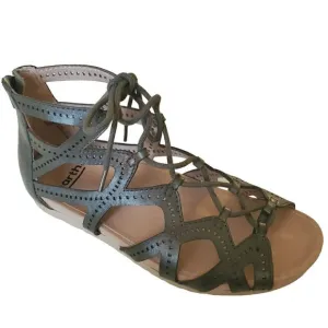 Earth Linden Lehi Green Strappy Sandals, Woman's Leather Sandals