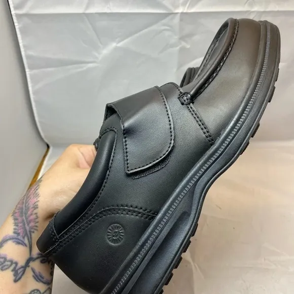 EARTH Spirit Layton Men's 12W US Black Leather Walking Slip-on Dress Shoes NWOB