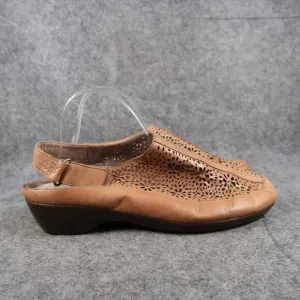 Easy Spirit Shoes Women 11 Sandal Dawn Slingback Casual Leather Perforated Brown