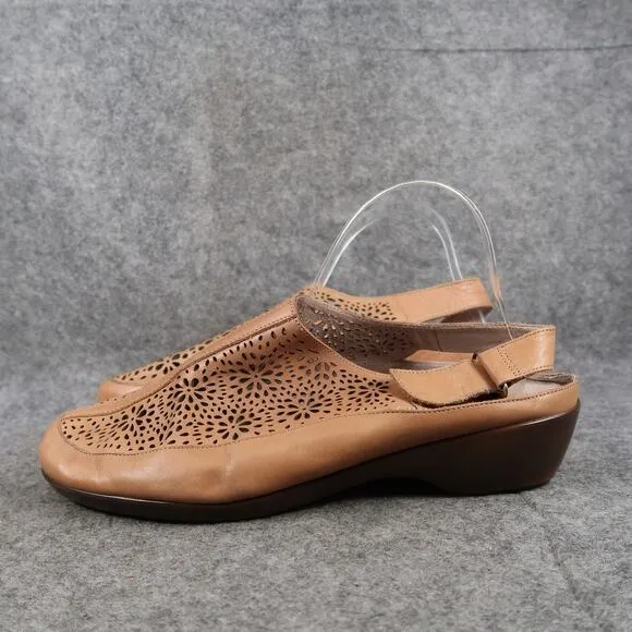 Easy Spirit Shoes Women 11 Sandal Dawn Slingback Casual Leather Perforated Brown
