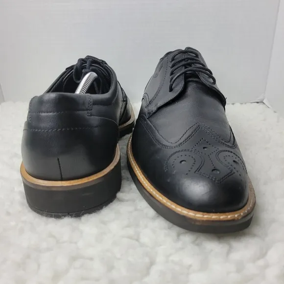 Ecco Biarritz Men's Lace up Dress Shoes Size 12 Black leather Brogue Derby