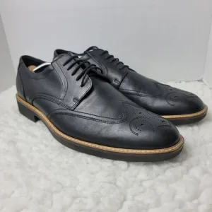 Ecco Biarritz Men's Lace up Dress Shoes Size 12 Black leather Brogue Derby