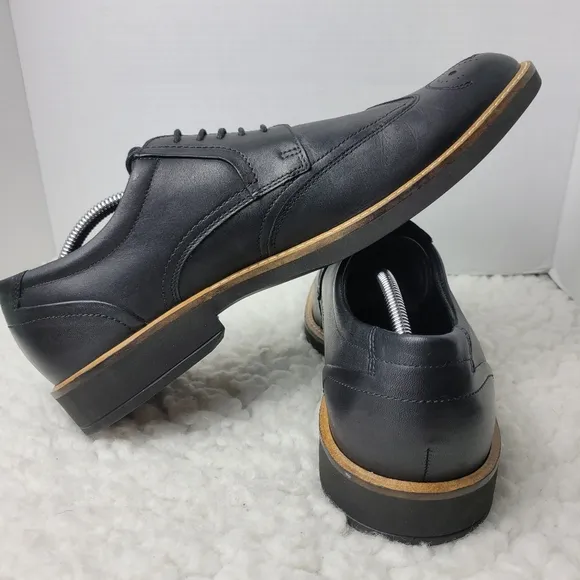 Ecco Biarritz Men's Lace up Dress Shoes Size 12 Black leather Brogue Derby