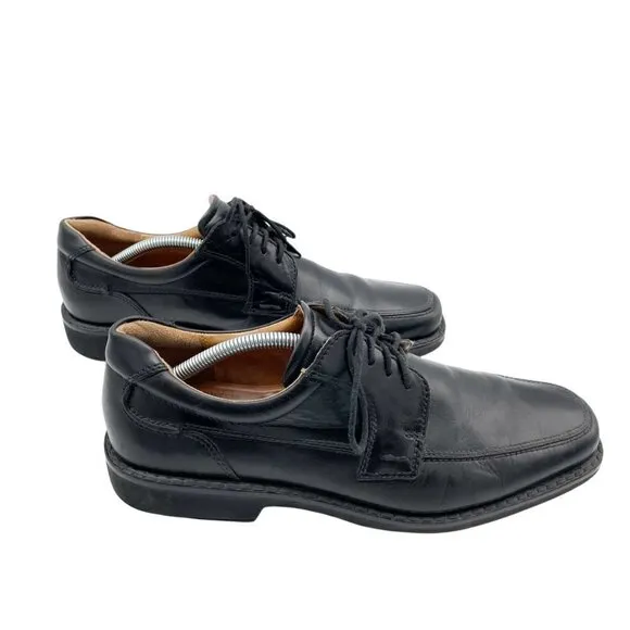 Ecco Black Leather Derby Lace Up Dress Shoes Men's Size EU 44 US 10.5 Office
