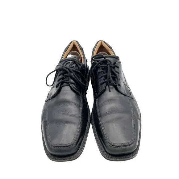 Ecco Black Leather Derby Lace Up Dress Shoes Men's Size EU 44 US 10.5 Office