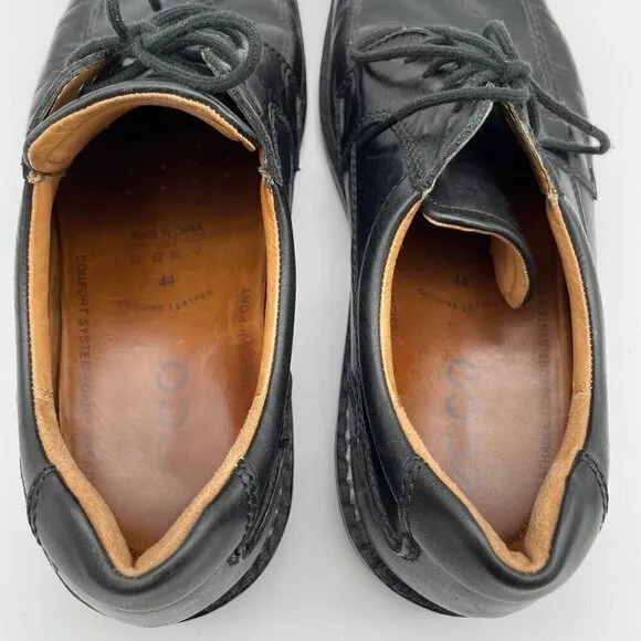 Ecco Black Leather Derby Lace Up Dress Shoes Men's Size EU 44 US 10.5 Office