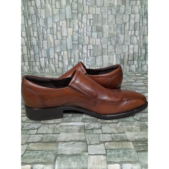Ecco Citytray Slip-on Dress Shoes  Cognac Leather Loafer Men Sz 11