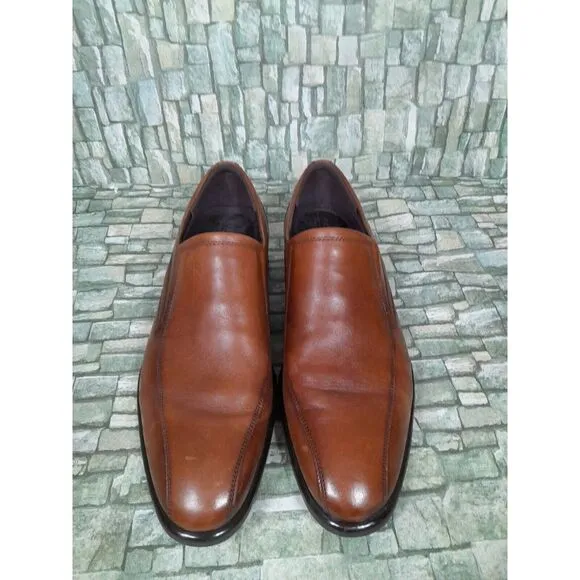 Ecco Citytray Slip-on Dress Shoes  Cognac Leather Loafer Men Sz 11