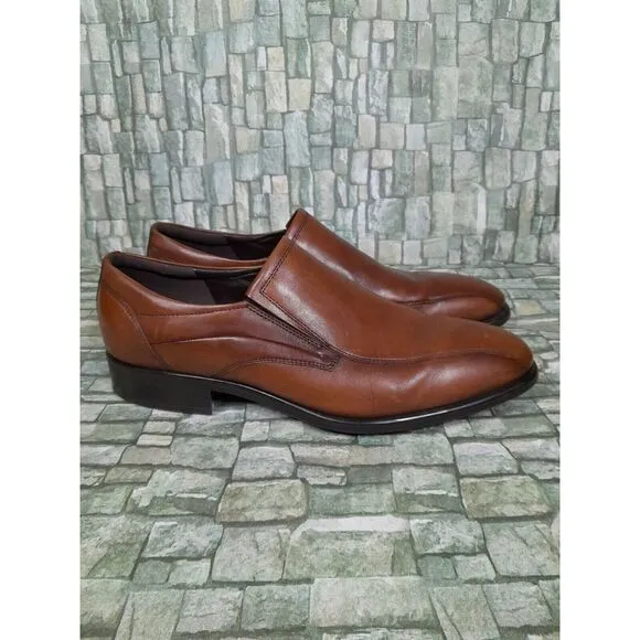 Ecco Citytray Slip-on Dress Shoes  Cognac Leather Loafer Men Sz 11
