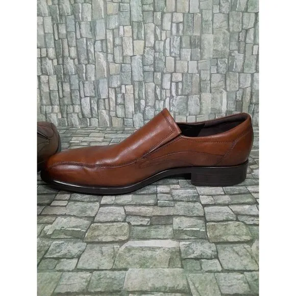 Ecco Citytray Slip-on Dress Shoes  Cognac Leather Loafer Men Sz 11