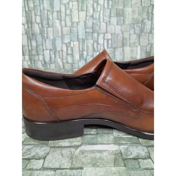 Ecco Citytray Slip-on Dress Shoes  Cognac Leather Loafer Men Sz 11