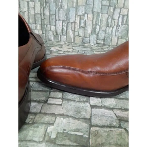 Ecco Citytray Slip-on Dress Shoes  Cognac Leather Loafer Men Sz 11