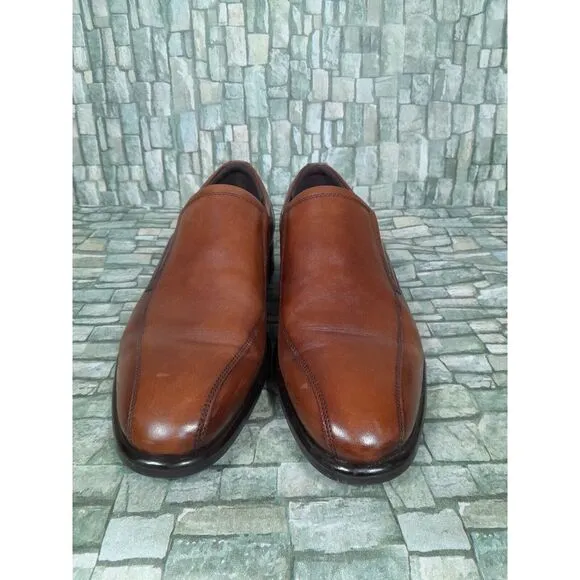 Ecco Citytray Slip-on Dress Shoes  Cognac Leather Loafer Men Sz 11