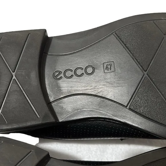 Ecco Edinburgh Perforated Mens Leather Dress Shoes, Size US 13 EUR 47, Black