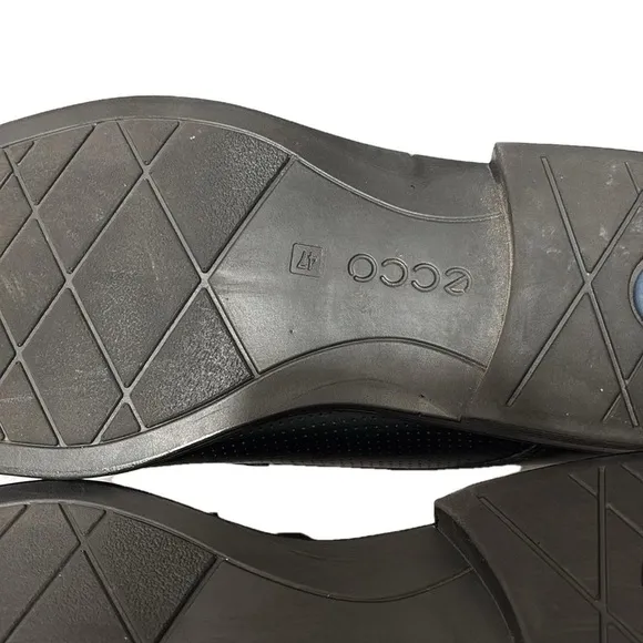 Ecco Edinburgh Perforated Mens Leather Dress Shoes, Size US 13 EUR 47, Black