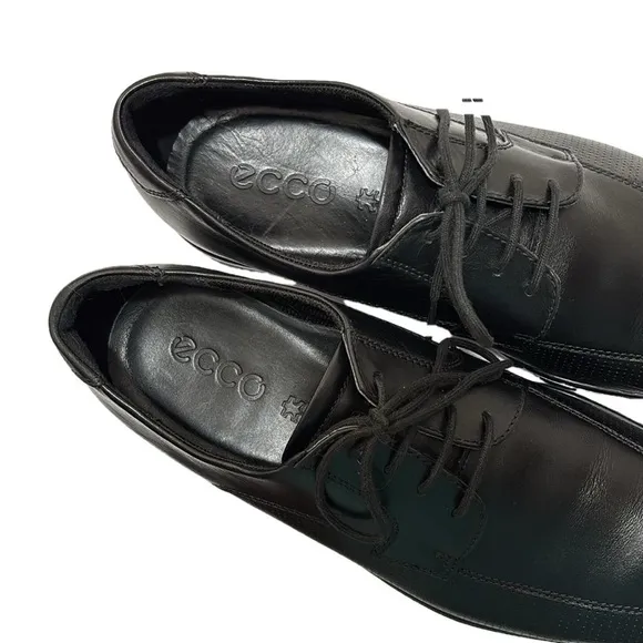 Ecco Edinburgh Perforated Mens Leather Dress Shoes, Size US 13 EUR 47, Black
