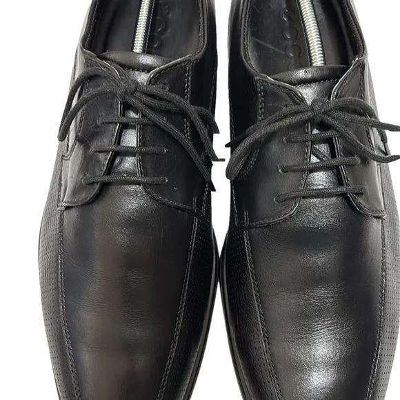 Ecco Edinburgh Perforated Mens Leather Dress Shoes, Size US 13 EUR 47, Black