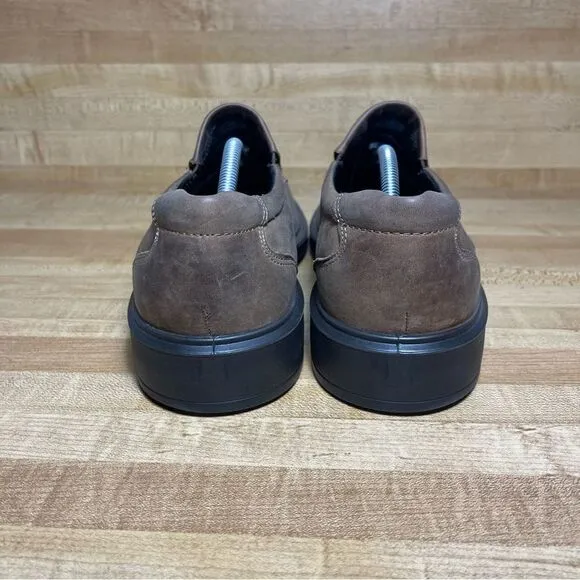 Ecco Helsinki 2.0 size EU 45 US 11/11.5  Leather Slip On Mens Shoes Brown