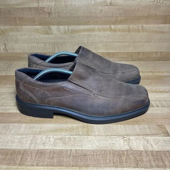 Ecco Helsinki 2.0 size EU 45 US 11/11.5  Leather Slip On Mens Shoes Brown