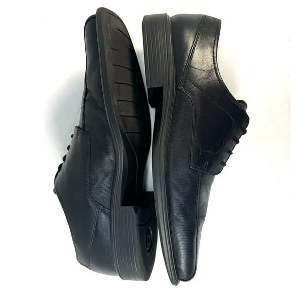 ECCO Johannesburg Black Leather Square Bicycle Toe Dress Shoes Size EU 44 US 11