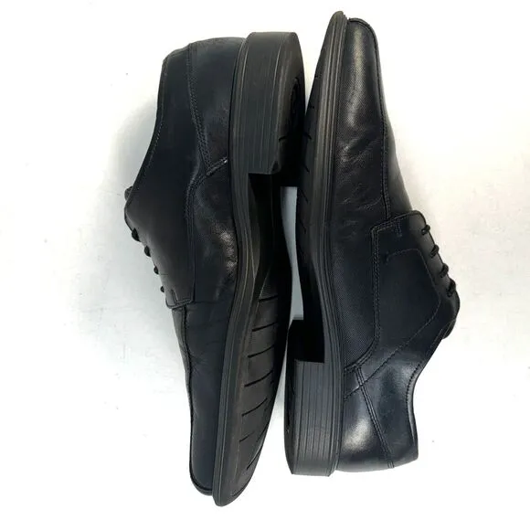 ECCO Johannesburg Black Leather Square Bicycle Toe Dress Shoes Size EU 44 US 11