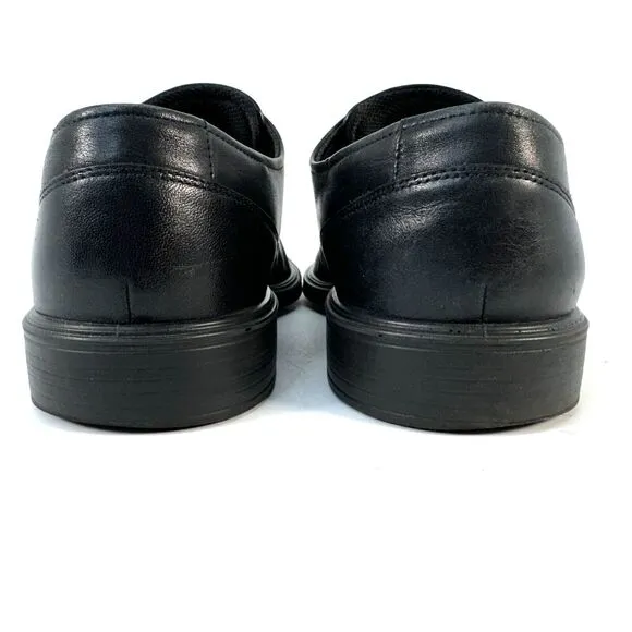 ECCO Johannesburg Black Leather Square Bicycle Toe Dress Shoes Size EU 44 US 11