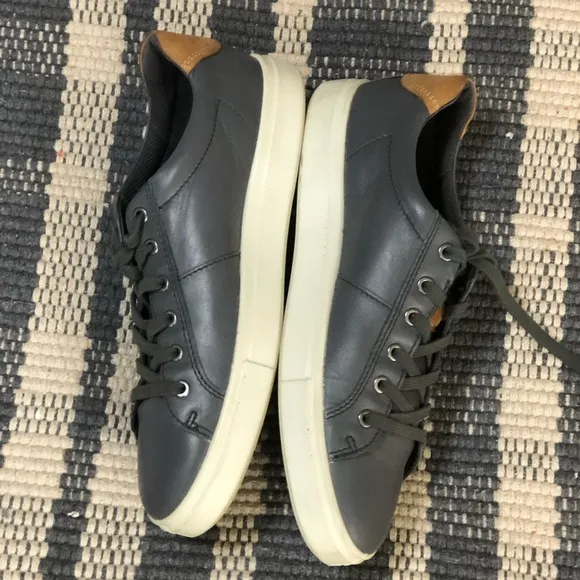 Ecco Kyle Classic Mens Sz EU 42 US 8 Gray Leather Casual Sneakers Lace Up Shoes