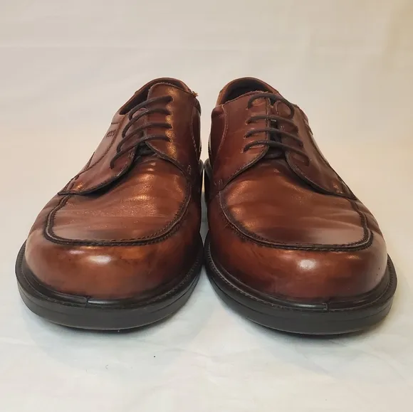 Ecco Men's‎ Brown Leather Lace-Up Dress Shoes Size 47 Comfort Cushion Sole