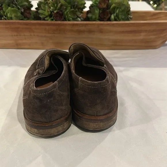 ECCO Men's Brown Suede leather Pedroso Slip On loafers shoes Size 45
