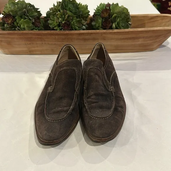 ECCO Men's Brown Suede leather Pedroso Slip On loafers shoes Size 45