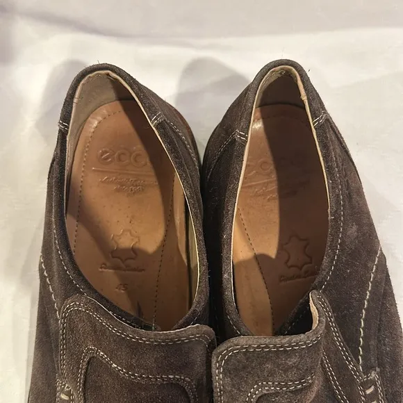 ECCO Men's Brown Suede leather Pedroso Slip On loafers shoes Size 45