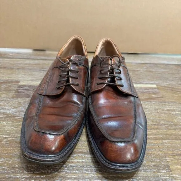 ECCO Men’s Dress Shoes Lace Up Oxford Brown Leather Men's Brown Leather Dress Sz