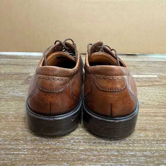 ECCO Men’s Dress Shoes Lace Up Oxford Brown Leather Men's Brown Leather Dress Sz