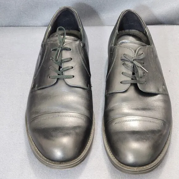 Ecco Mens Oxford Dress Shoes 46 US 12 Black Leather Shock Point Career Office