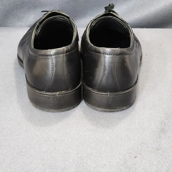 Ecco Mens Oxford Dress Shoes 46 US 12 Black Leather Shock Point Career Office
