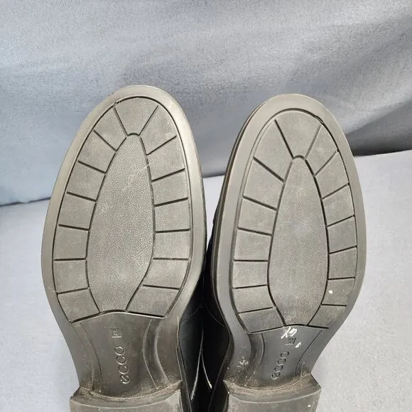 Ecco Mens Oxford Dress Shoes 46 US 12 Black Leather Shock Point Career Office