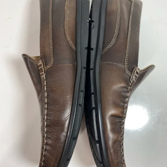 Ecco Shoes Classic Moc Loafers Flats Slip On Brown Leather Men’s 44