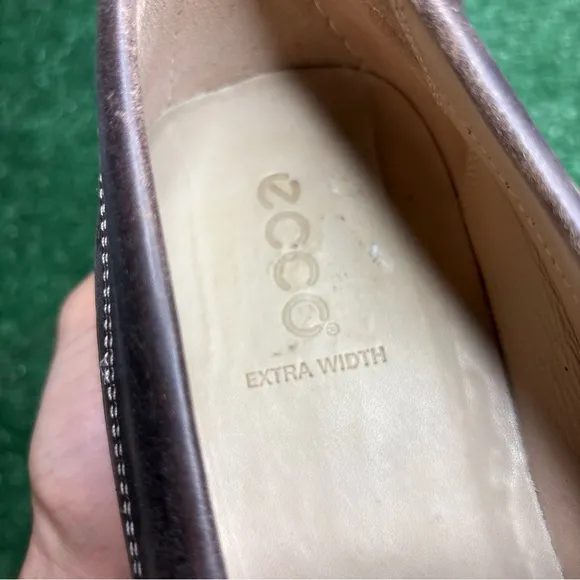 Ecco Shoes Driving Loafers Slip Ons Men Size EU 47 / US 13 Brown Leather Wide