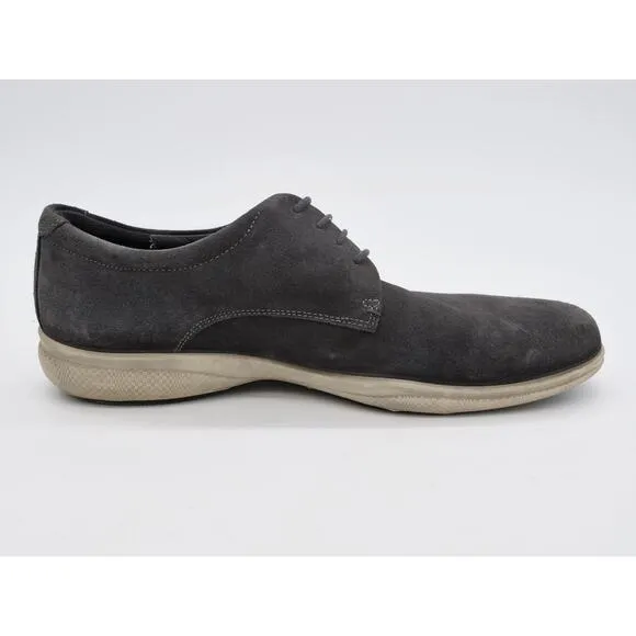 Ecco Shoes Mens 11 Oxfords Gray Suede Casual Derby Lace Up EU 45