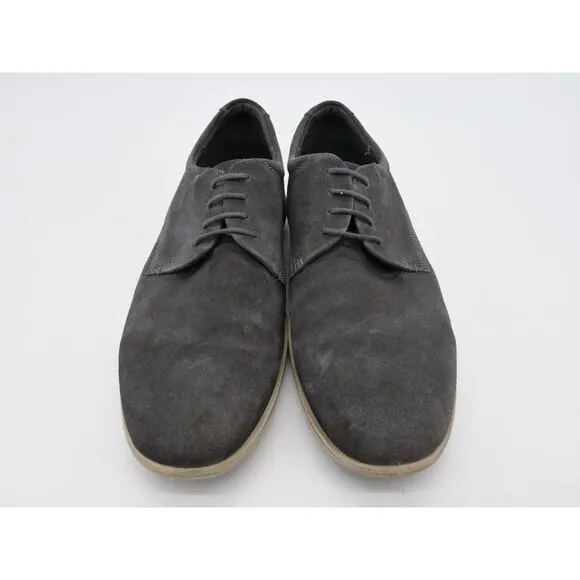 Ecco Shoes Mens 11 Oxfords Gray Suede Casual Derby Lace Up EU 45