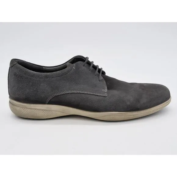 Ecco Shoes Mens 11 Oxfords Gray Suede Casual Derby Lace Up EU 45