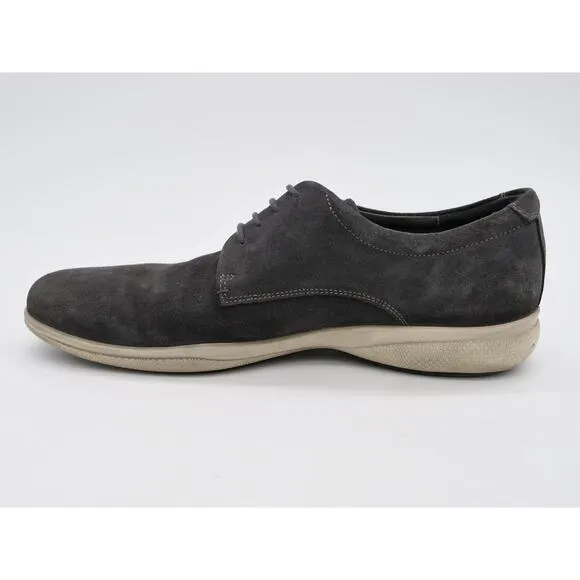 Ecco Shoes Mens 11 Oxfords Gray Suede Casual Derby Lace Up EU 45